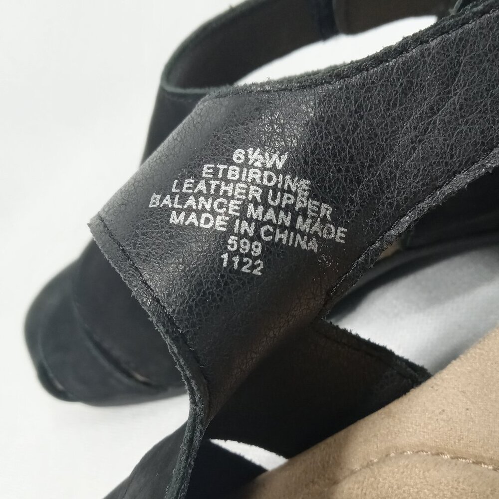 EARTH ORIGINS Black Soft Leather Sandals Womens Size 6.5 W - Picture 11 of 12